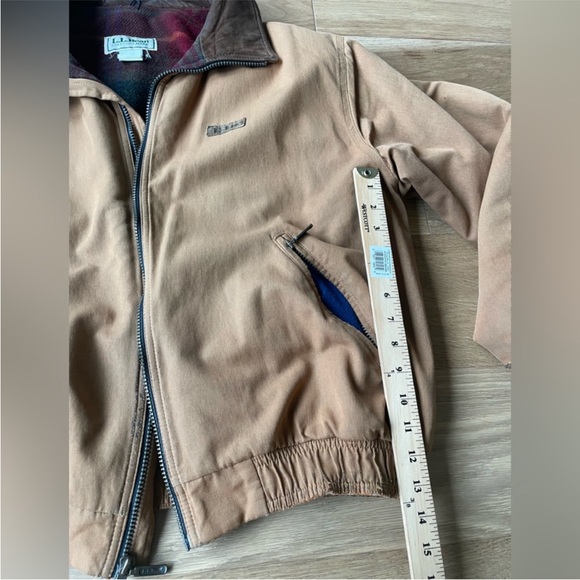 L.L. Bean Tan Bomber Jacket with Brown Collar - Picture 9 of 11